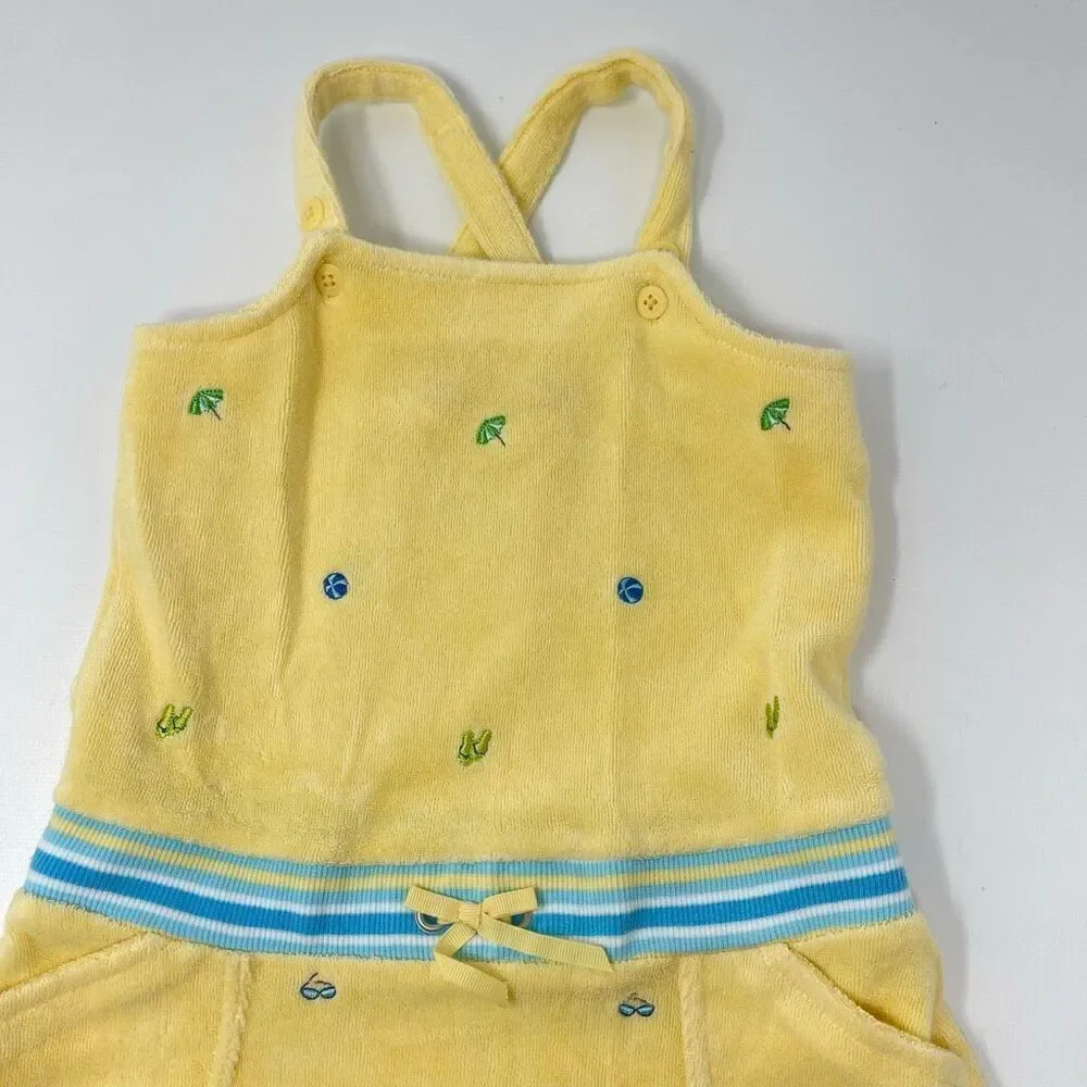 Gymboree Pool Party Yellow Embroidered Terry Dress Vintage 2004 18-24 Months